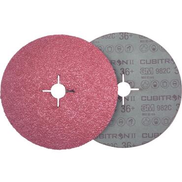 Fibre abrasive disc for steel machining, Cubitron II 982C 180mm
